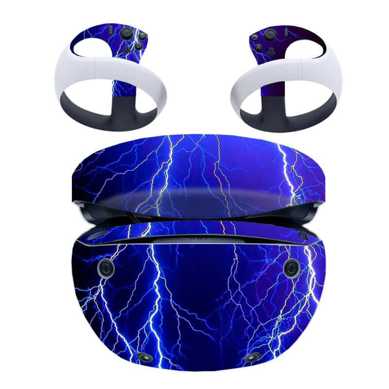 Lightning With Blue PS VR2 Skin Sticker Cover