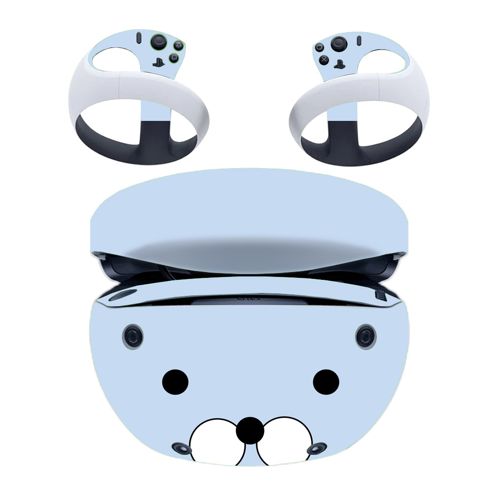 Blue Bear Face PS VR2 Skin Sticker Cover