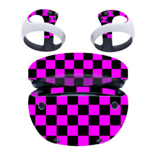 Pink And Black Checked Pattern PS VR2 Skin Sticker Decal