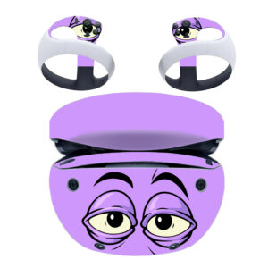 Purple Cartoon Sleepy Eyes PS VR2 Skin Sticker Cover