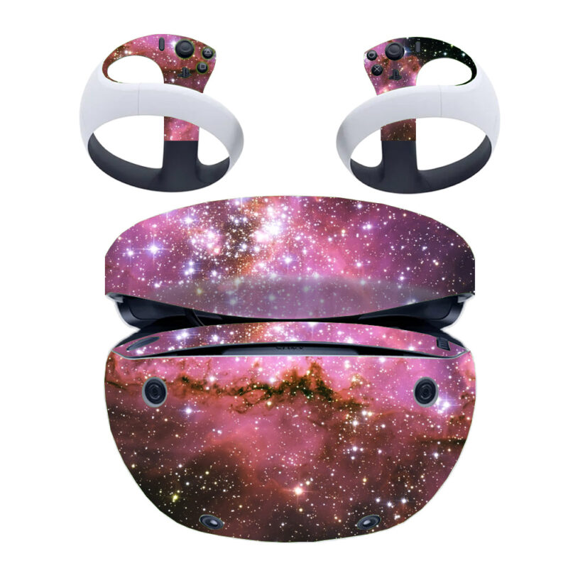 Pink With Brown Galaxy With Star PS VR2 Skin Sticker Decal