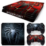 Spider-Man Symbol Red And Black Art PS4 Slim Skin Sticker Decal