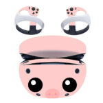 Pink Pig Cartoon Face PS VR2 Skin Sticker Cover