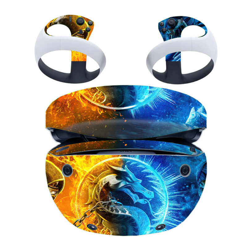 Orange Blue Mortal Kombat Symbol PS VR2 Skin Sticker Cover