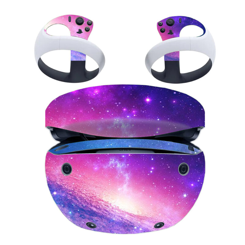 Blue With Pink Galaxy Star PS VR2 Skin Sticker Decal