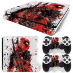 Deadpool Black And Red Art PS4 Slim Skin Sticker Decal