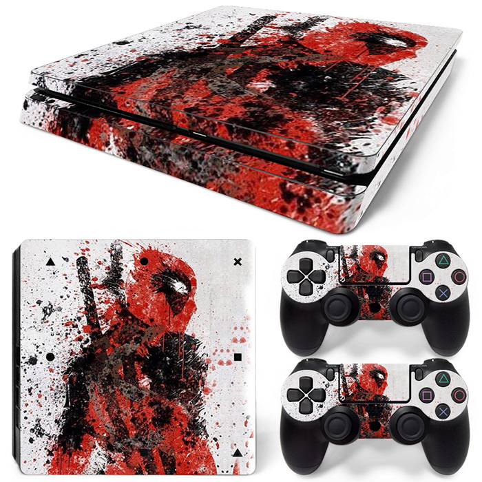 Deadpool Black And Red Art PS4 Slim Skin Sticker Decal