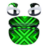 Black And Green X-pattern PS VR2 Skin Sticker Cover