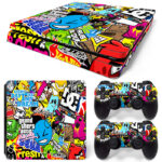 Graffiti Sticker Bomb PS4 Slim Skin Sticker Cover