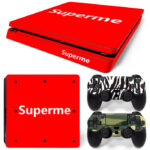 Supreme On Red PS4 Slim Skin Sticker Decal