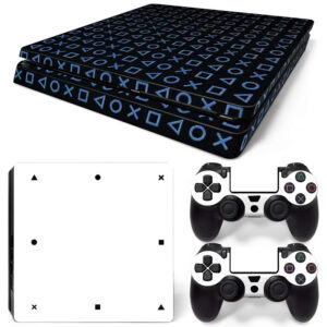 Playstation Button On Black And White Skin Sticker For PS4 Slim