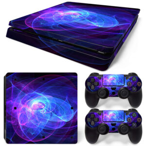 Blue And Pink Lighting Circle PS4 Slim Skin Sticker Decal