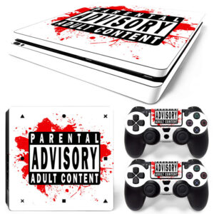 Parental Advisory Adult Content Label PS4 Slim Skin Sticker Cover