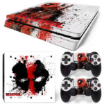 Deadpool Splatter Art PS4 Slim Skin Sticker Cover