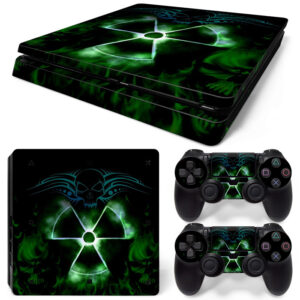 Hazardous Neon Skulls PS4 Slim Skin Sticker Cover