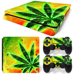 Marijuana Leaf Art PS4 Slim Skin Sticker Decal