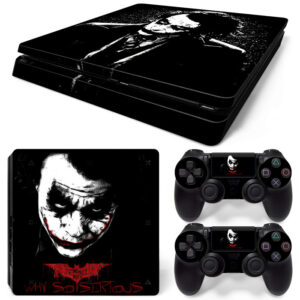 Why So Serious Joker Face Black Art PS4 Slim Skin Sticker Decal