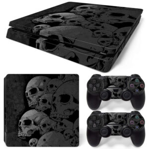 Black Skull Pattern Art PS4 Slim Skin Sticker Decal