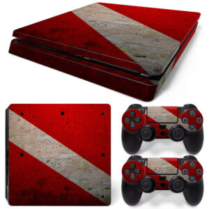 Diver Down Flag Art PS4 Slim Skin Sticker Cover