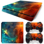 Orange And Blue Nebula PS4 Slim Skin Sticker Decal