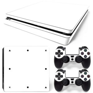 White Color PS4 Slim Skin Sticker Decal Design 1