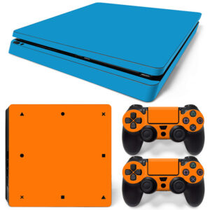 Blue With Orange PS4 Slim Skin Sticker Decal