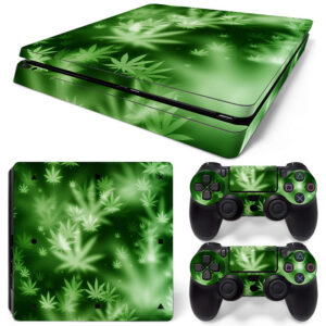 Cannabis Leaves Pattern Art PS4 Slim Skin Sticker Decal