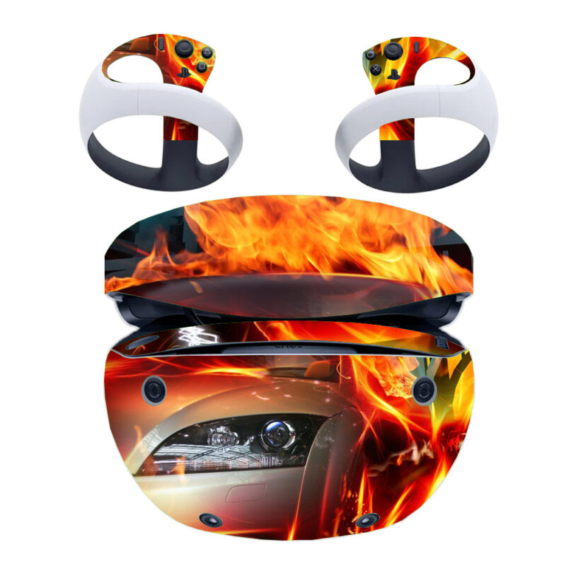 Car Racing On Fire PS VR2 Skin Sticker Cover