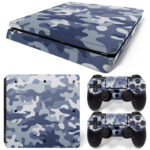 Navy Blue Camouflage Pattern PS4 Slim Skin Sticker Decal