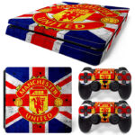 Manchester United Symbol With Great Britain Flag PS4 Slim Skin Sticker Decal