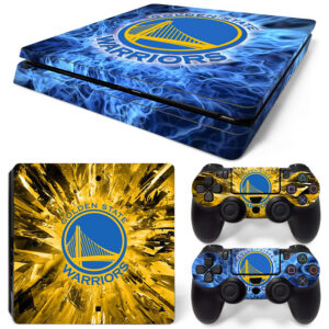 Yellow And Blue Golden State Warriors Symbol Art PS4 Slim Skin Sticker Decal