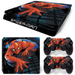 Spiderman Climbing A Building Art PS4 Slim Skin Sticker Decal