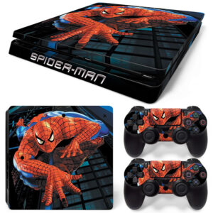 Spiderman Climbing A Building Art PS4 Slim Skin Sticker Decal