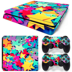 Multicoloured Confetti Stars Stock PS4 Slim Skin Sticker Decal