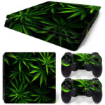 Marijuana Leaves Art PS4 Slim Skin Sticker Decal