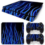 Blue Fire Art PS4 Slim Skin Sticker Decal