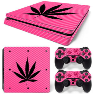 Marijuana On Pink PS4 Slim Skin Sticker Decal