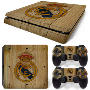 Real Madrid Symbol With Wooden Art PS4 Slim Skin Sticker Cover