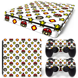 Super Mario Bros Emojis PS4 Slim Skin Sticker Cover