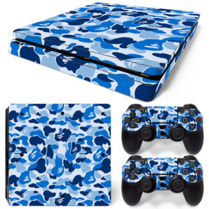 Stand Out In Blue Camo PS4 Slim Skin Sticker Decal