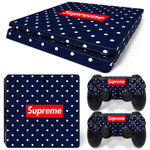 Supreme On Blue With White Dots PS4 Slim Skin Sticker Cover