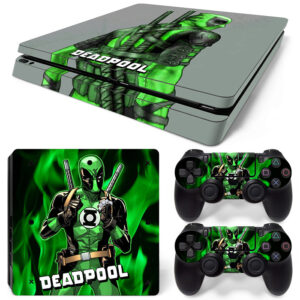 Green Deadpool Art PS4 Slim Skin Sticker Decal