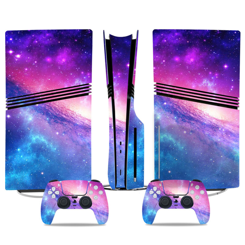 Custom Galaxy PS5 Pro Skin Sticker - Stylish Protective Decal For Console & Controllers