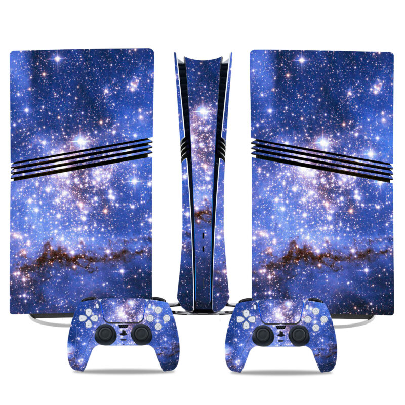 Cosmic Galaxy PS5 Pro Skin Sticker – Stellar Design For Console & Controllers