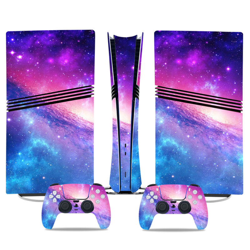 Custom Galaxy PS5 Pro Skin Sticker - Stylish Protective Decal For Console & Controllers