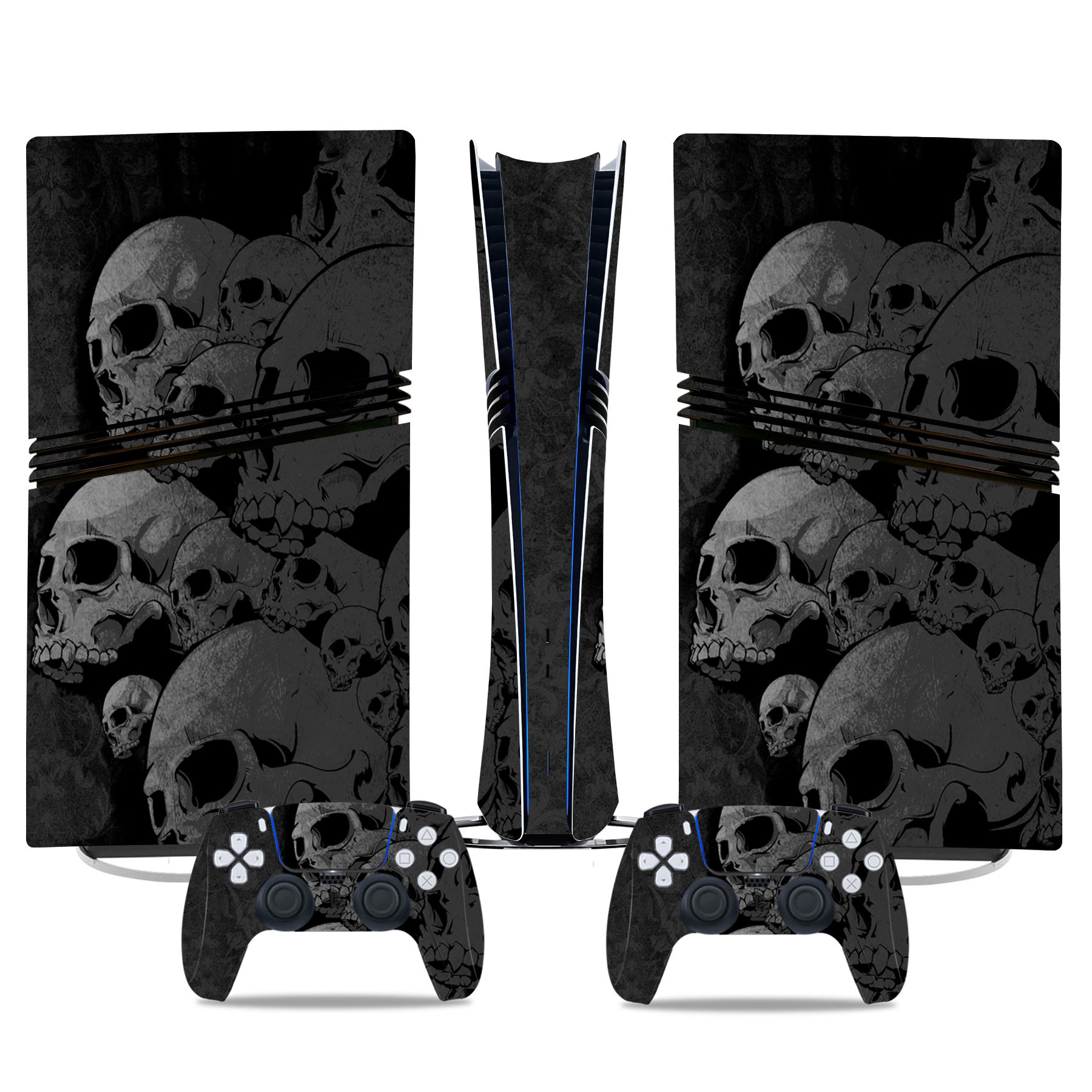 Dark Skull PS5 Pro Skin Sticker - Pattern Design For Console And Controllers - Image 2