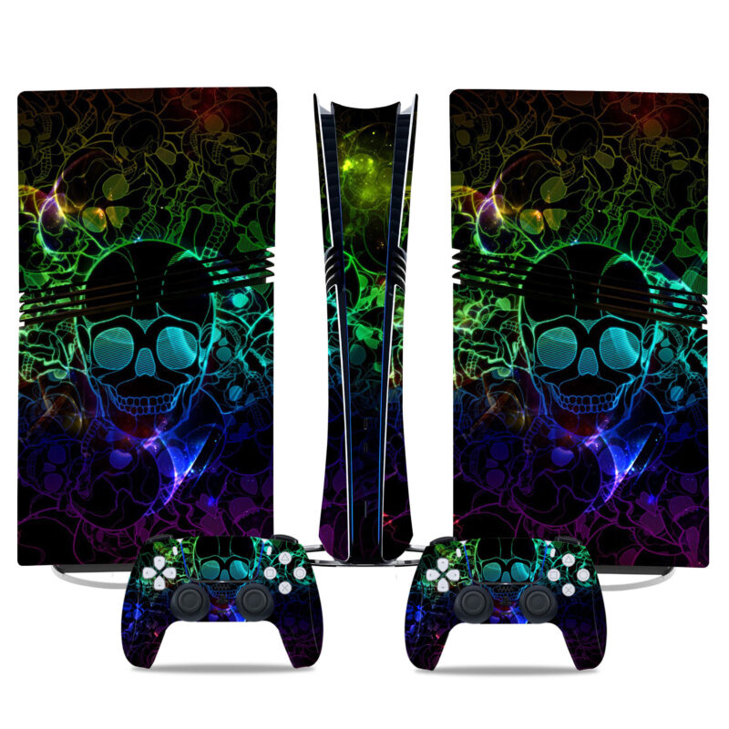 Vibrant Skull Galaxy PS5 Pro Skin Sticker – Ultimate Gaming Style Upgrade