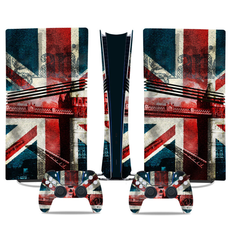 Union Jack PS5 Pro Skin Sticker – Stylish UK Flag Console & Controller Wrap