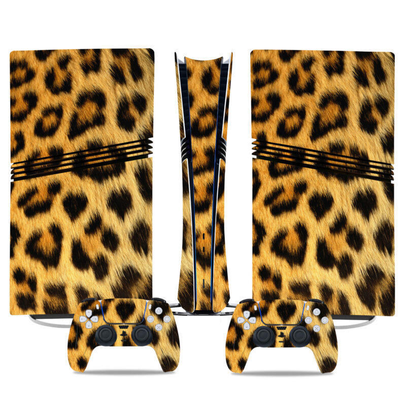 Leopard Print PS5 Pro Skin Sticker– Stylish Console & Controller Wrap