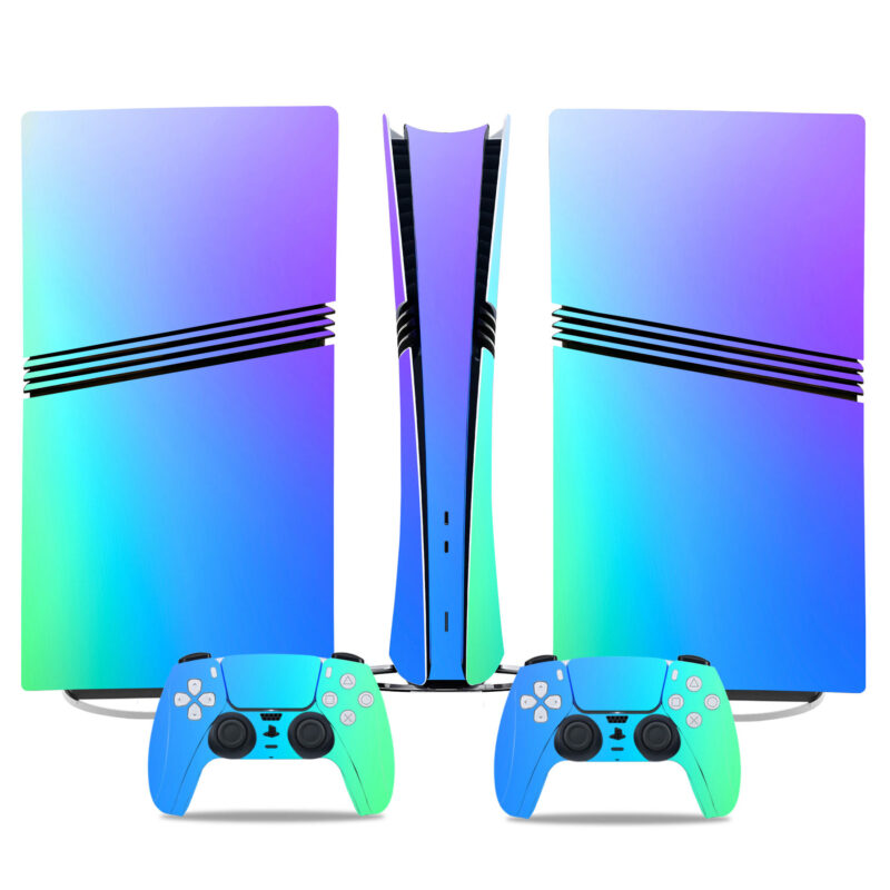 Gradient Blue & Purple PS5 Pro Skin Sticker – Sleek Console & Controller Wrap